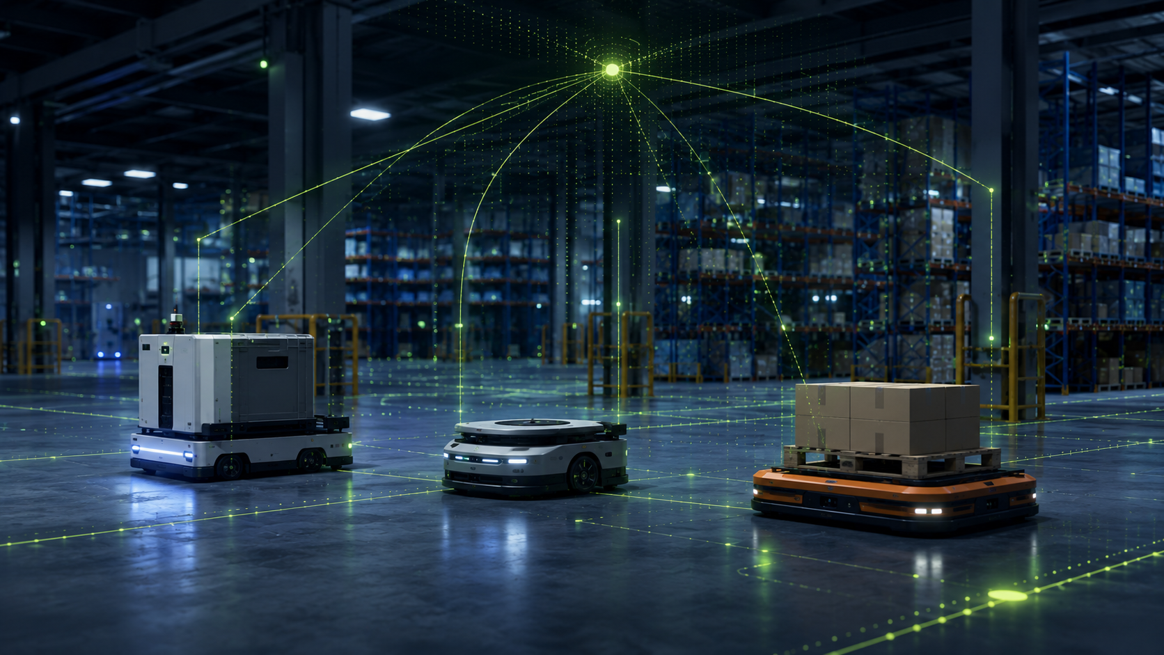 Mixed AGV AMR fleet vendor-neutral orchestration